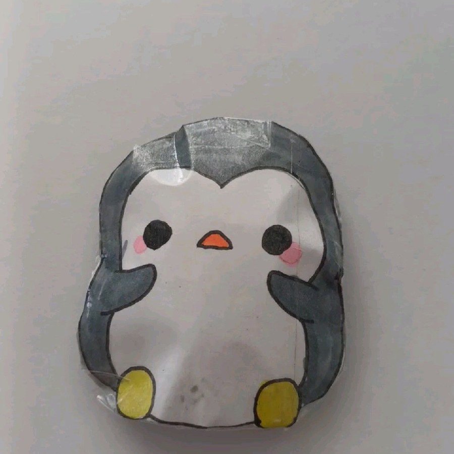 Pinguim paper squishy feito à mão